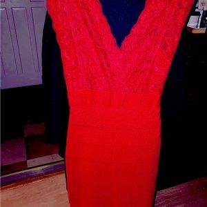 Bebe red Valentines dress, size small, condition is used/good.